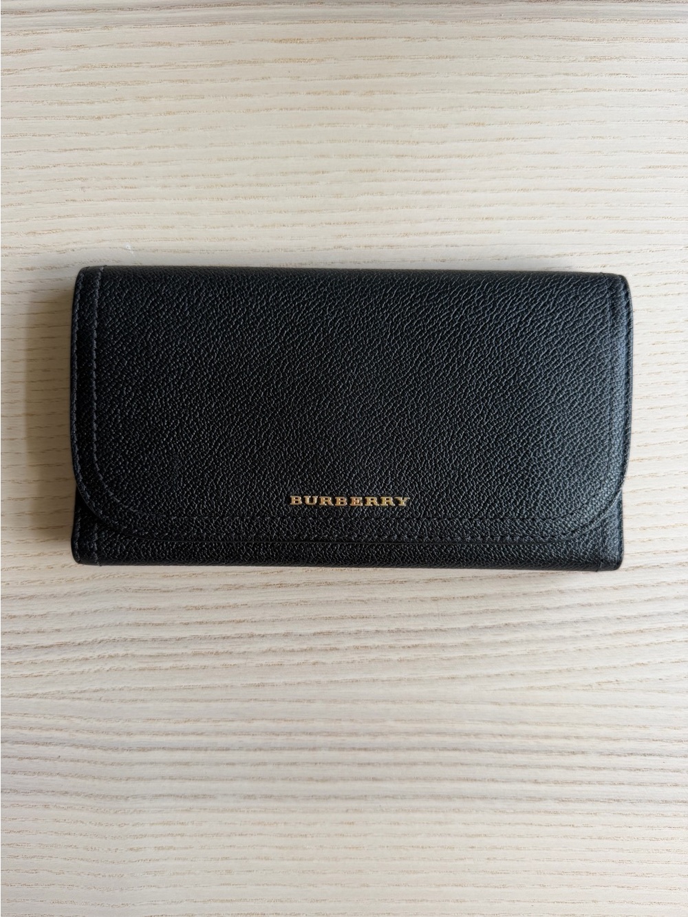 Burberry Harris Continental Flap Wallet Black Soft Grained Calfskin Leather